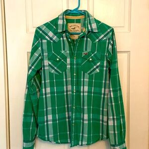 Hollister snap button western shirt